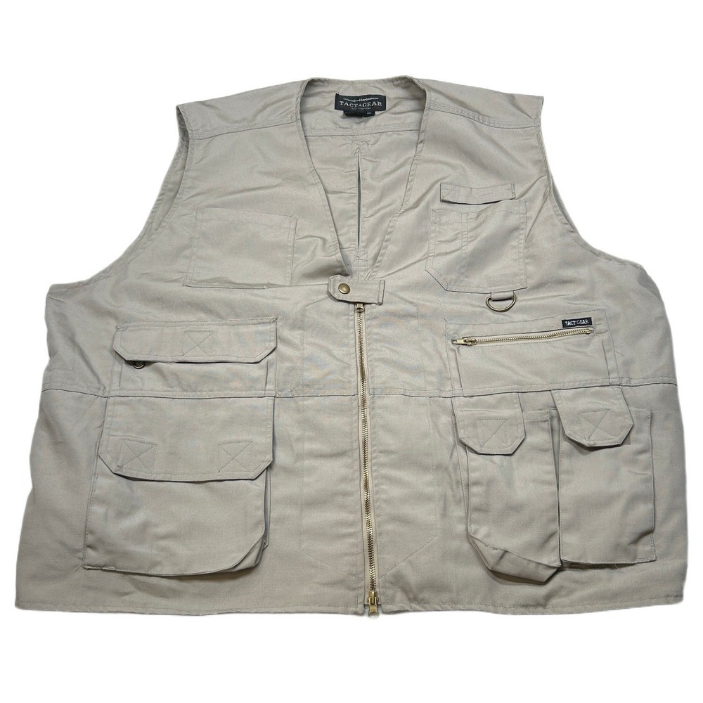 Tact Gear Take Command Vest Mens‎ 3XL Beige Tan Utility Workwear Hunt Fish
